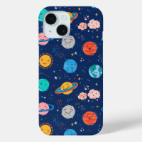 Cute Smiling Planet Pattern