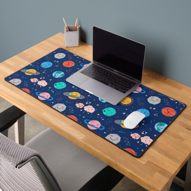 Cute Smiling Planet Pattern Desk Mat (Office 2)