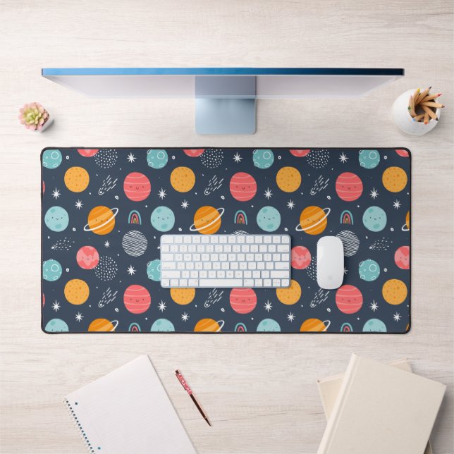 Cute Smiling Planet Pattern Desk Mat (Office 1)