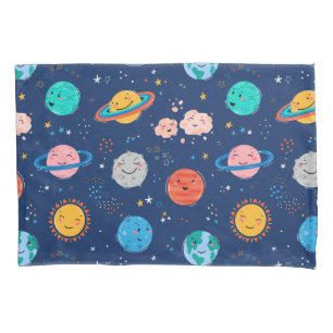 Cute Smiling Planet Pattern Pillowcase