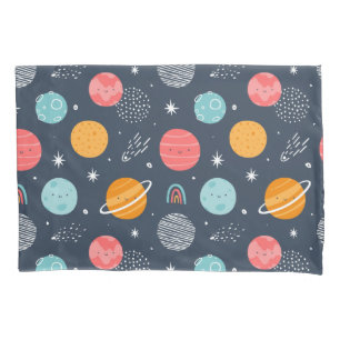 Cute Smiling Planet Pattern Pillowcase