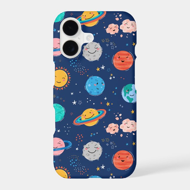 Cute Smiling Planet Pattern Samsung Galaxy S21 Case (Back)