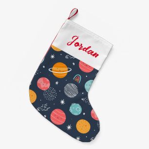 Cute Smiling Planet Pattern Small Christmas Stocking