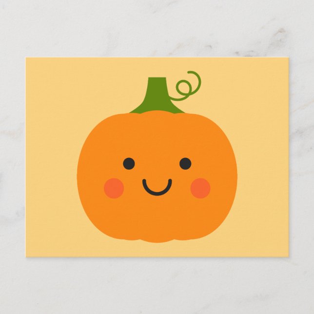 Cute smiling pumpkin illustration postcard (Front)