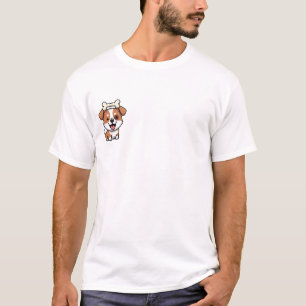 Cute Smiling Puppy Balancing Large Bone on Head T-Shirt