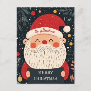 Cute Smiling Santa with a Heart Warming Message Holiday Postcard
