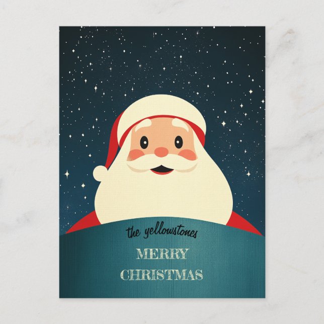 Cute Smiling Santa with a Heart Warming Message Holiday Postcard (Front)