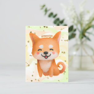 Cute Smiling Shiba Inu Postcard