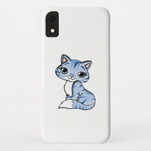 CUTE SMILING SKY BLUE KITTEN WITH BLUE EYES. iPhone XR CASE