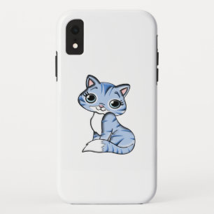 CUTE SMILING SKY BLUE KITTEN WITH BLUE EYES. iPhone XR CASE