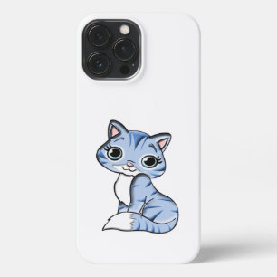 CUTE SMILING SKY BLUE KITTEN WITH BLUE EYES. iPhone 13 PRO MAX CASE
