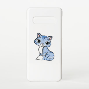 CUTE SMILING SKY BLUE KITTEN WITH BLUE EYES. SAMSUNG GALAXY CASE