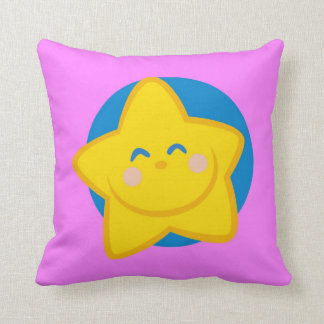 Cute Smiling Star , Pink Pillow