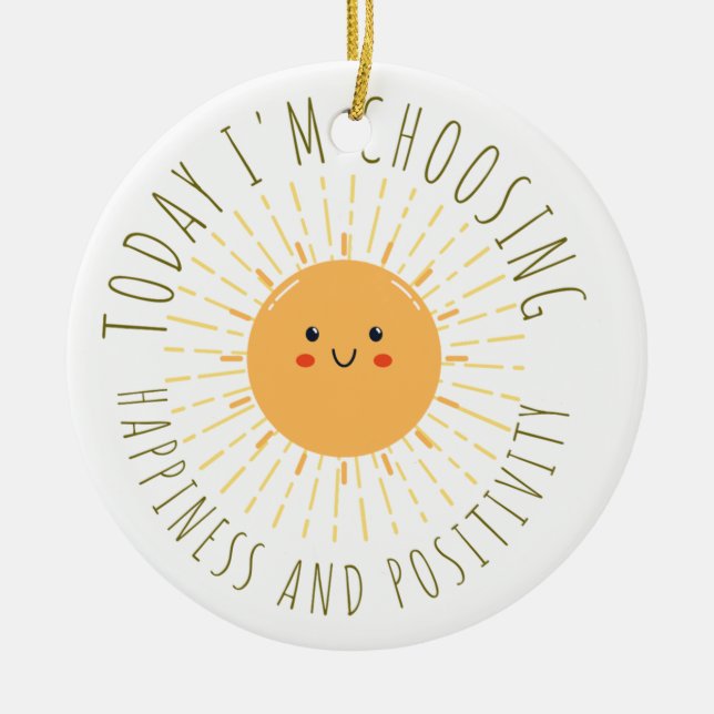 Cute Smiling Sun  Ceramic Ornament (Front)