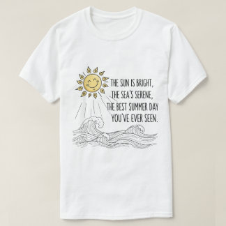 Cute Smiling Sun Summer Wave Art T-Shirt
