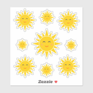 Cute smiling suns Custom-Cut Vinyl Stickers
