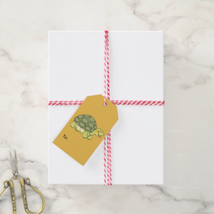 cute smiling tortoise gift tags
