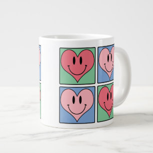 Cute Smiling Valentine's Hearts, I Love You Large Coffee Mug