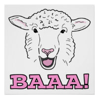 Cute Smiling White Sheep Face Illustration Baaa!