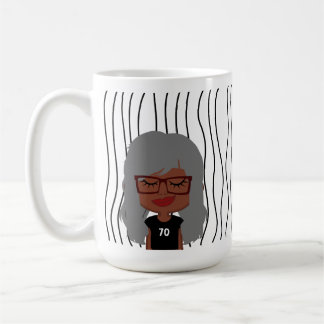 Cute Smirking Woman Striped Mug. Choose Your Look! Coffee Mug