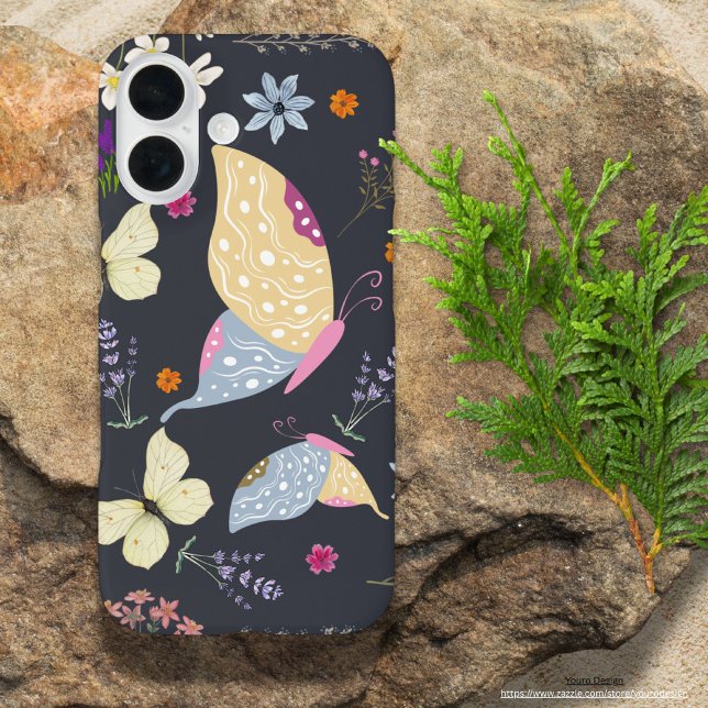 Cute smokey grey background Botanical artwork Case-Mate iPhone Case (Creator Uploaded)