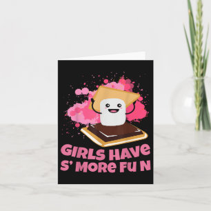 Cute Smores Camping Girls Have Smore Fun Camper  Card