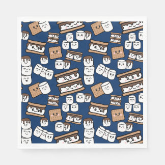 Cute Smores Marshmallow Illustration Napkin