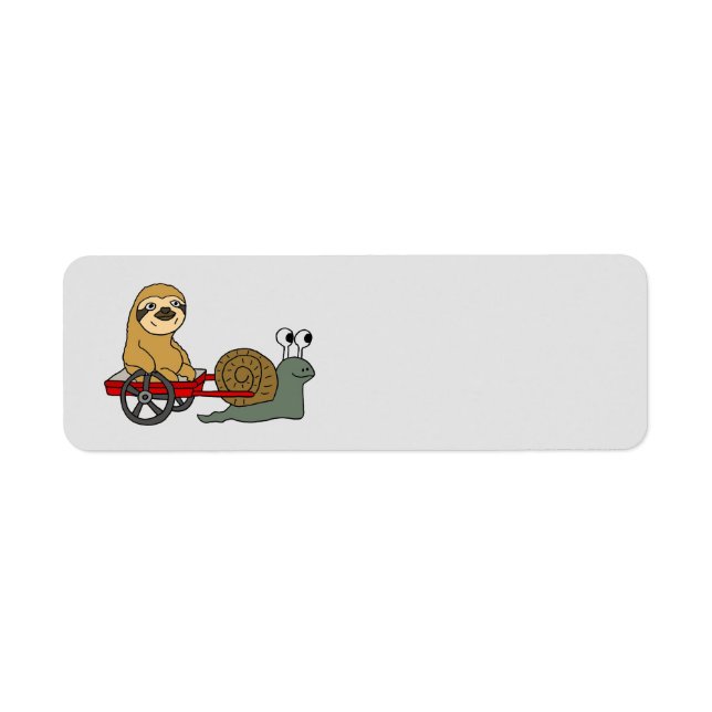 Cute Snail and Sloth background Return Address Label (Front)