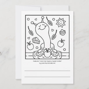 Cute Snail Apple-y Sweet Smiles Fall Colouring  Card