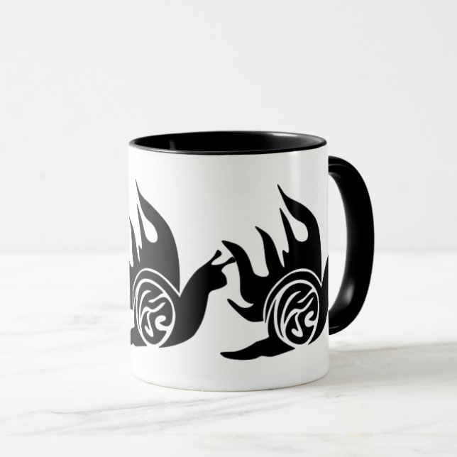Cute Snail Black Silhouette – Unique Exotic Animal Mug (Front Right)