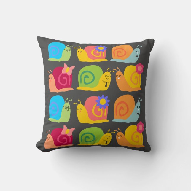 Cute snail children's design cushion (Front)