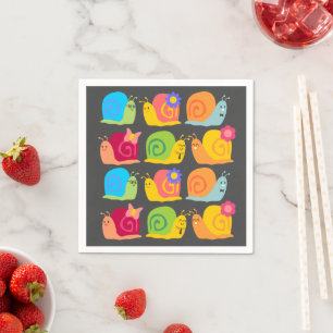 Cute snail children's design napkin