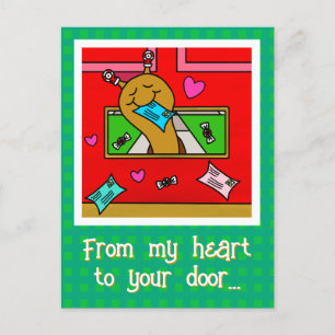 Cute Snail Christmas Mail  Holiday Postcard