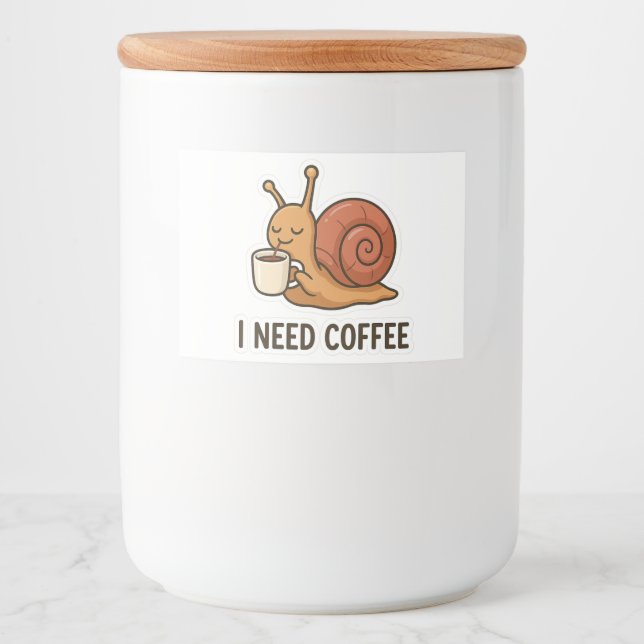 Cute Snail Coffee Sticker  (Front)