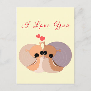 Cute Snail Couple I Love You Card