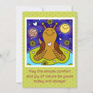 Cute Snail Enjoys Earth Day    Holiday Card
