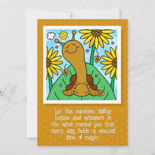 Cute Snail Fall Sunflower Garden Thinking Of You   Card
