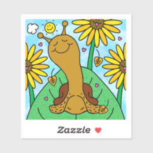 Cute Snail Fall Sunflower Garden Vinyl