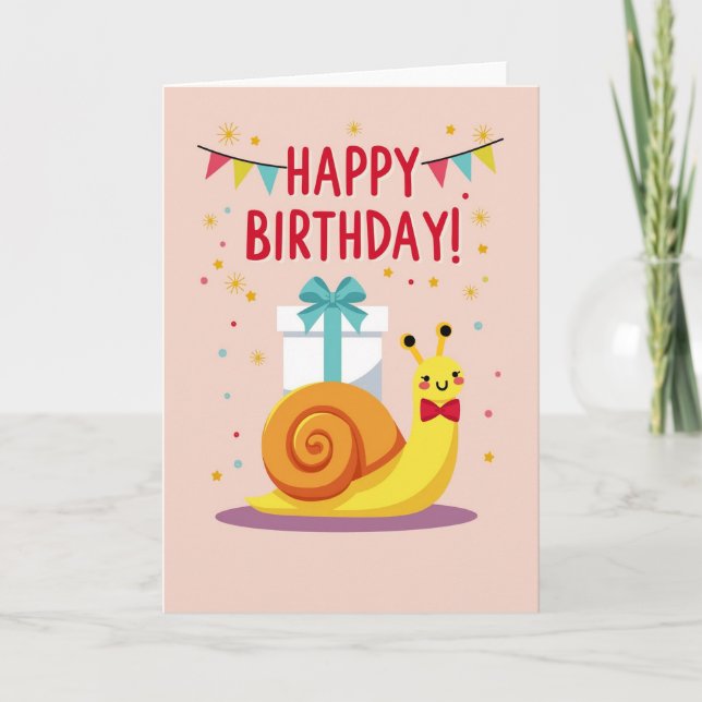 Cute Snail Gift Birthday Card (Front)