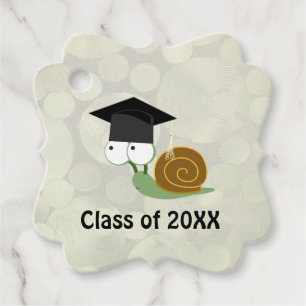 Cute Snail Graduation Party Favour Tags