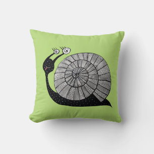 Cute Snail Green Kids Cushion