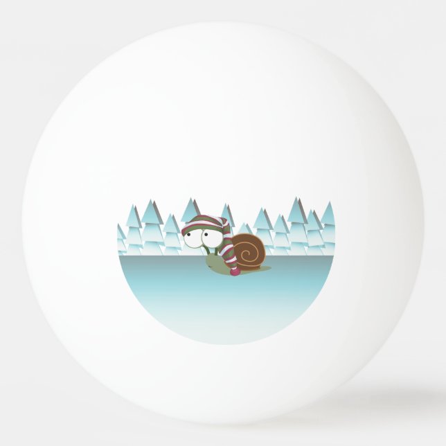 Cute Snail in Sleeping Cap Ping Pong Ball (Front)