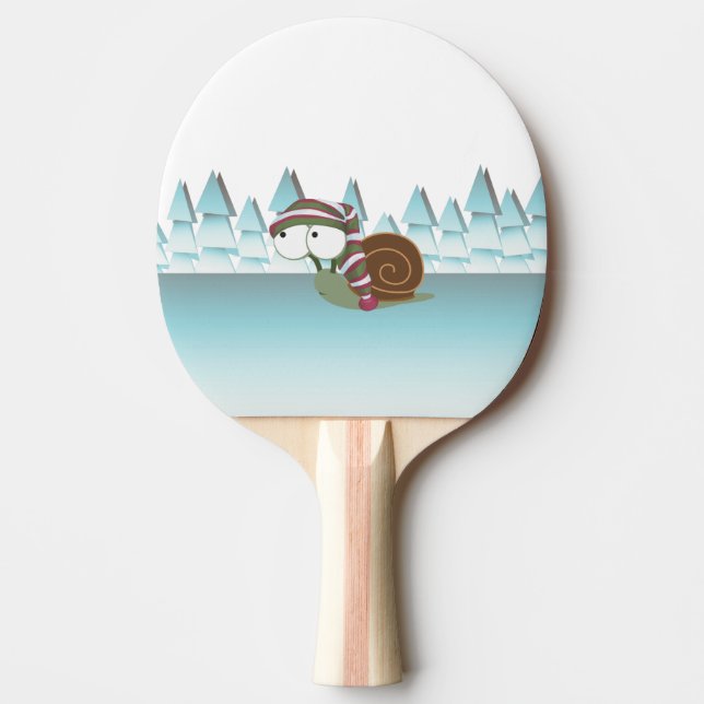 Cute Snail in Sleeping Cap Ping Pong Paddle (Front)