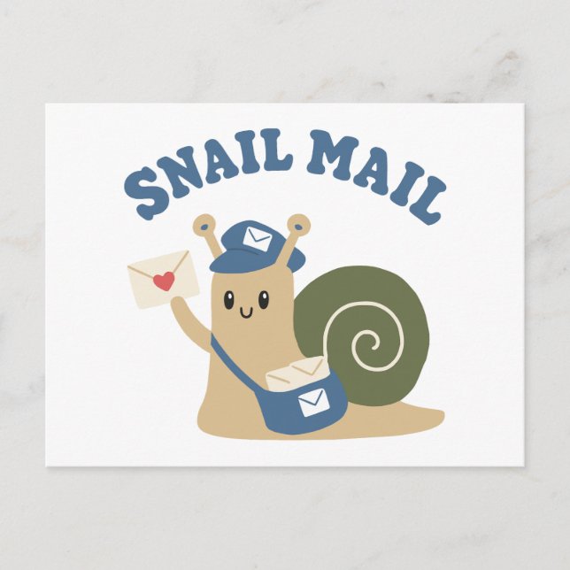 Cute Snail Mail Postman Postcard (Front)