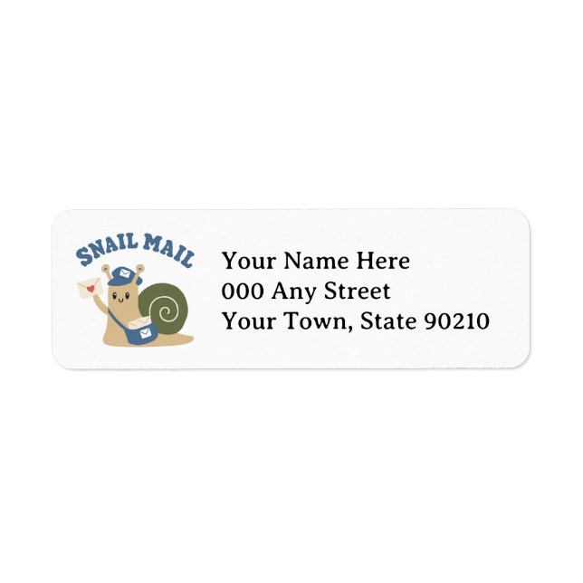 Cute Snail Mail Postman Return Address Label (Front)
