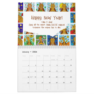 Cute Snail Medium 2026  Calendar