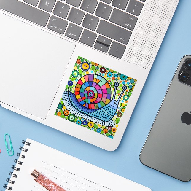 Cute snail mosaic (Laptop w/ iPhone)
