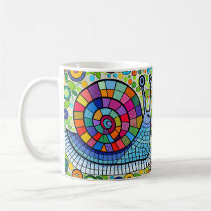 Cute snail mosaic coffee mug