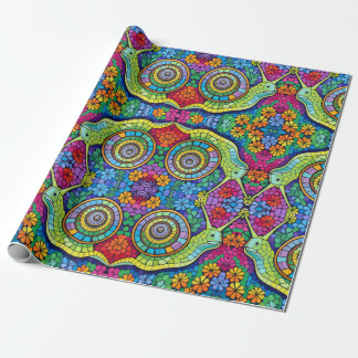 Cute snail mosaic wrapping paper
