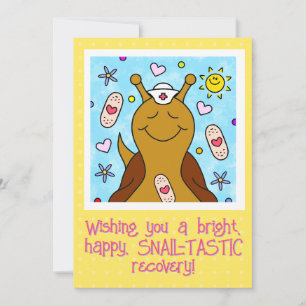 Cute Snail Nurse Get Well Soon Card